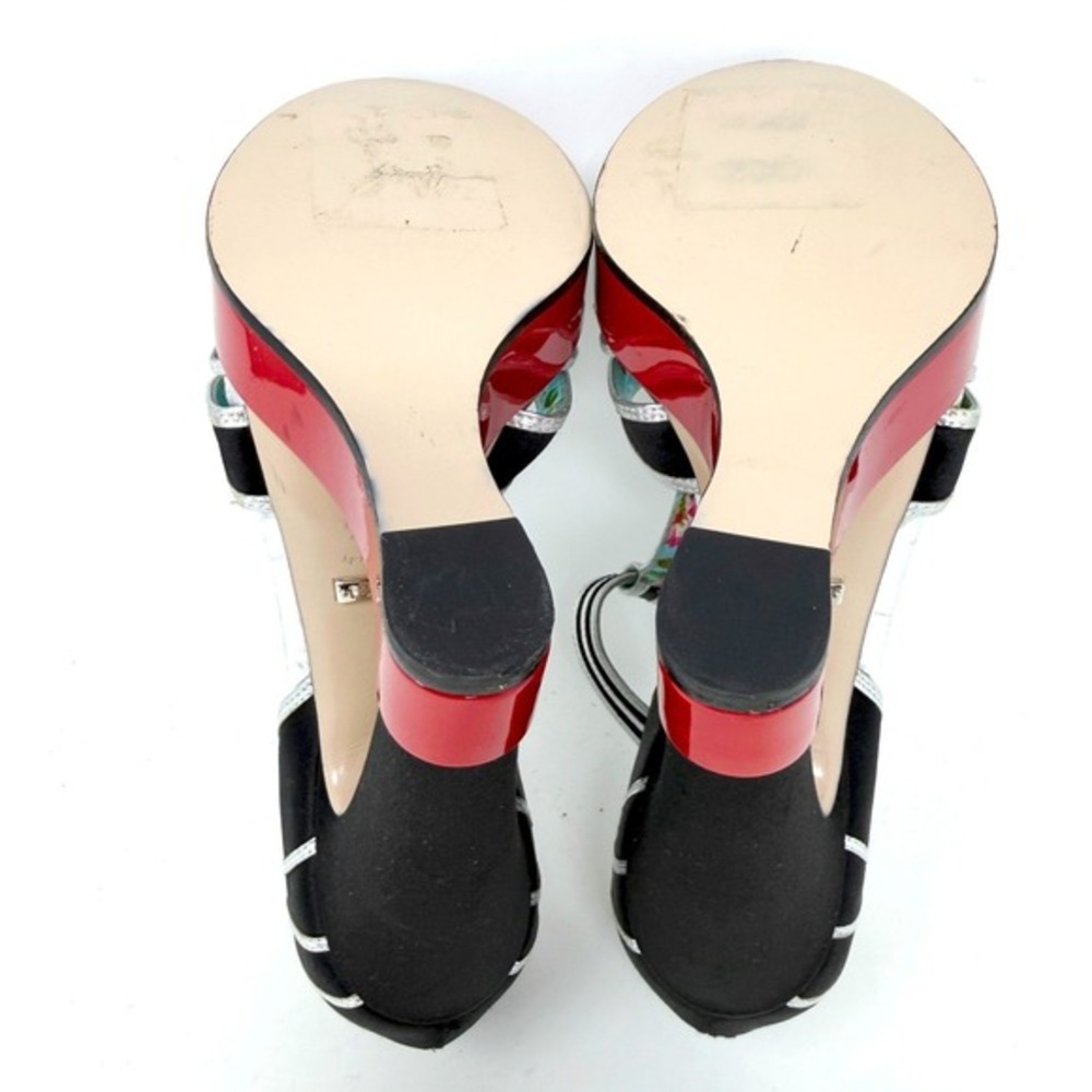 Gucci Mariska Platform Heels Black Runway Sandals 37.5 - Picture 9 of 10